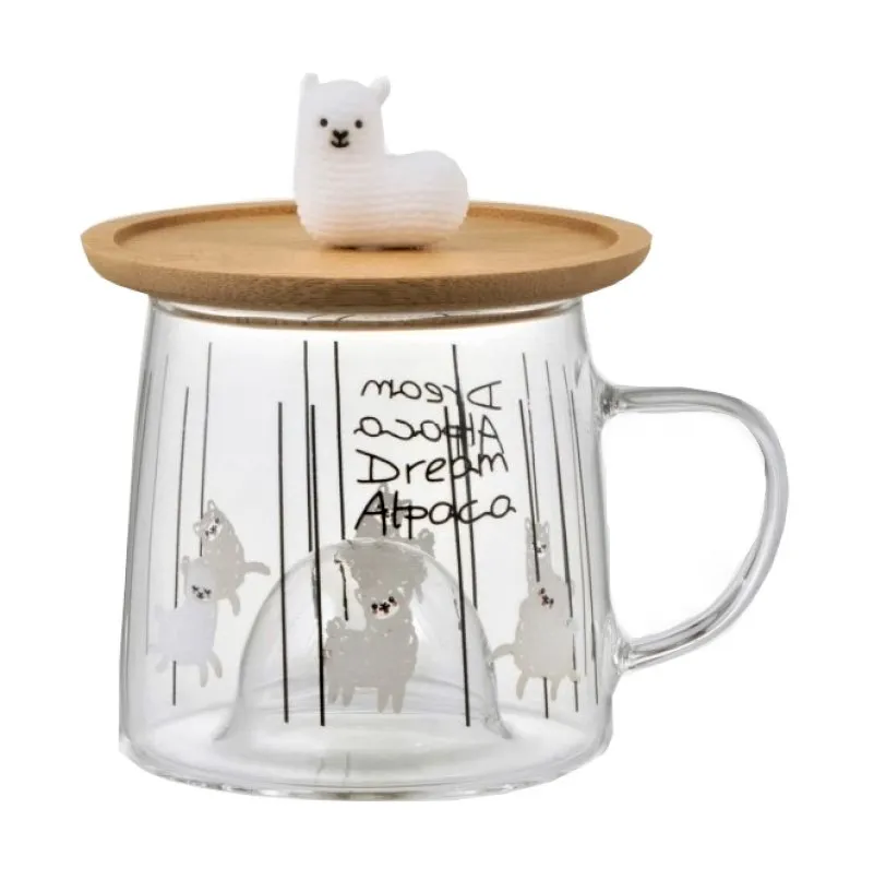 Кружка с деревянной крышкой лама 350м 4343168