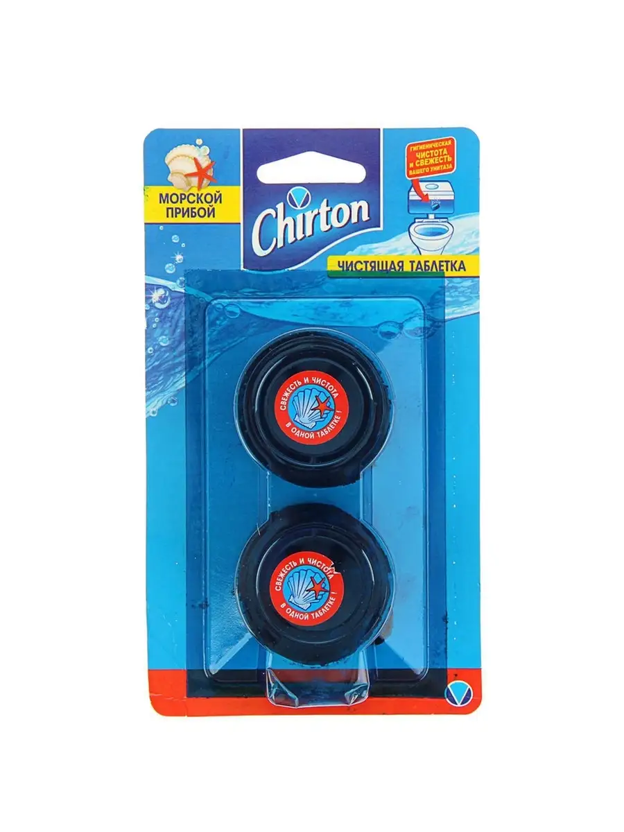 CHIRTON таблетка чистящая д/унитаза морская свежесть 2*50г