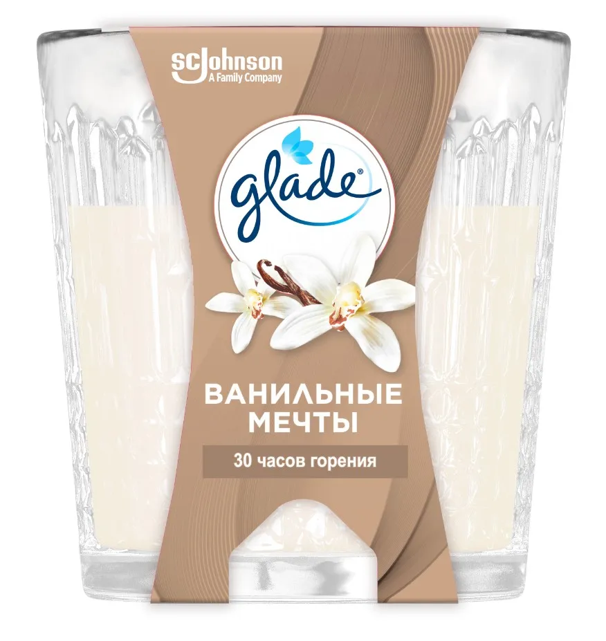 GLADE свеча аромат. в стакане ванильные мечты 130г