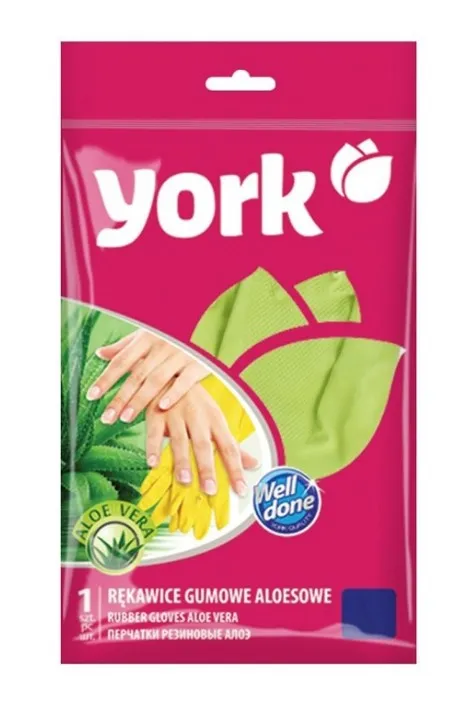 YORK перчатки резиновые с экстрактом алоэ р.XL
