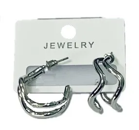 Серьги изогнутые двойные цв.серебро L 230720