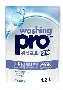 CJ LION средство д/мытья посуды washing pro мяг.уп. 1200мл