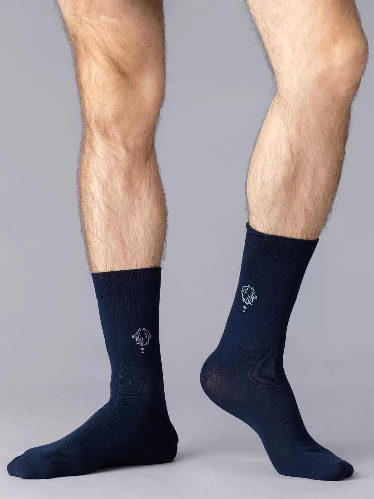 OMSA носки мужские eco рисунок волк 409 blu р.45-47