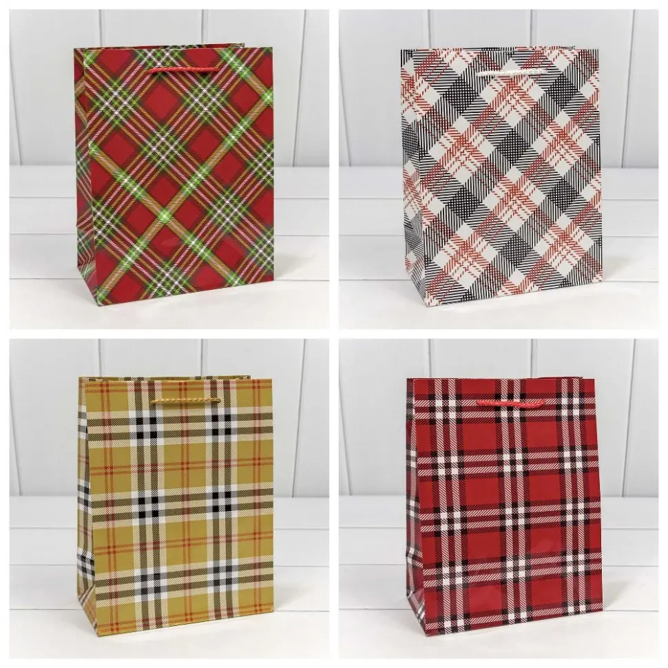 Пакет подарочный 32*26*12см Клетка/ромбы EL231107281