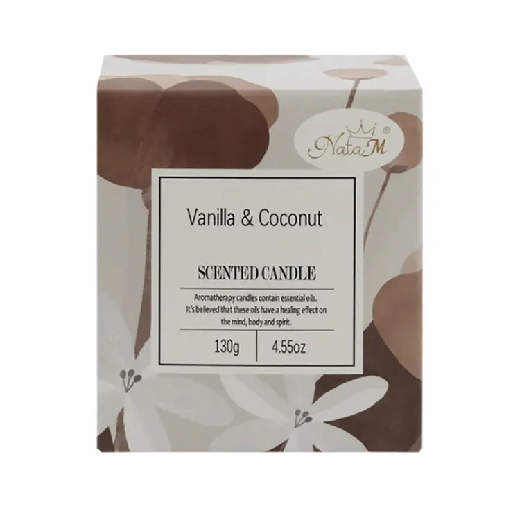 NATA M свеча аромат. в стакане лунные цветы ваниль и кокос цв.коричневый 130г