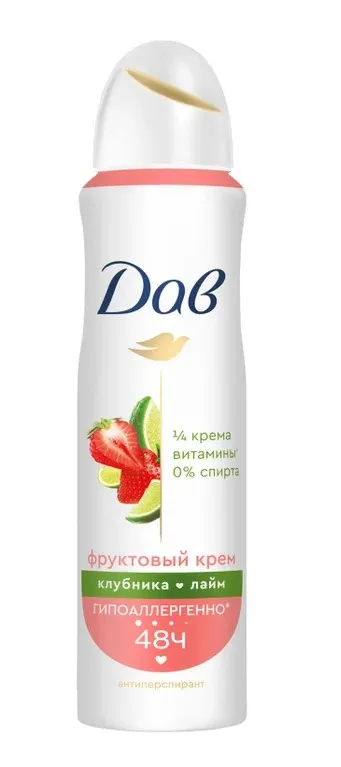 DOVE антиперспирант жен. фруктовый крем клубника лайм 150мл спрей