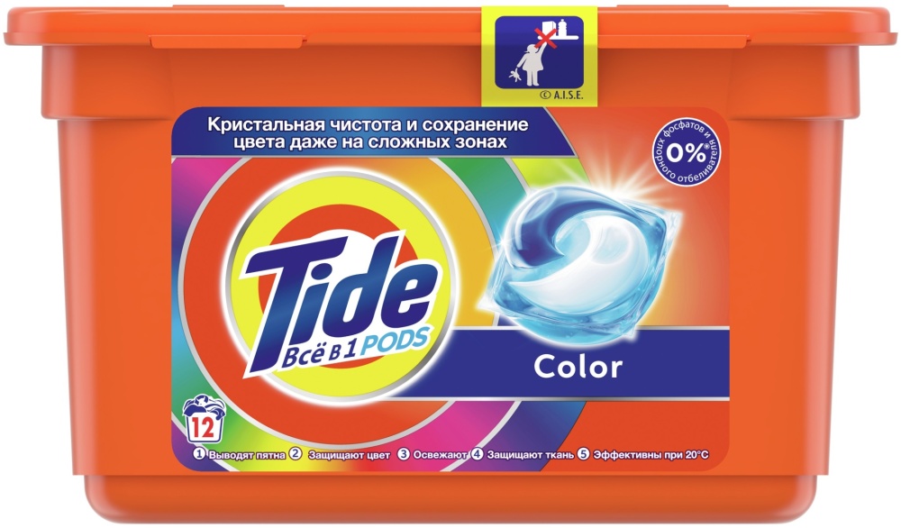 TIDE капсулы д/стирки color 12шт*24г