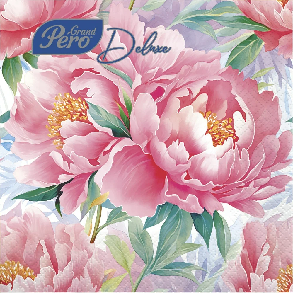 PERO Deluxe салфетки столовые розовый туман 3сл 33*33см 20шт