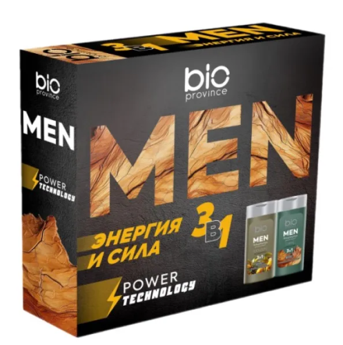 BIO PROVINCE MEN набор подарочный мужской: энергия и сила, гель д/душа 2шт