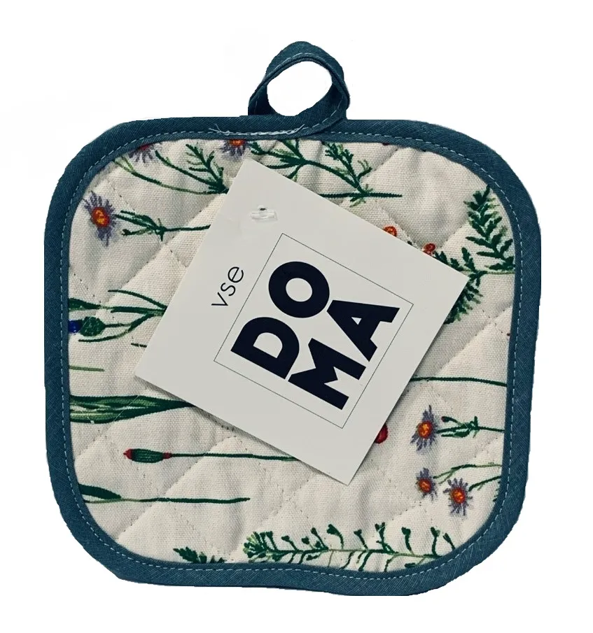 VSE DOMA прихватка рогожка полевые цветы 18*18см 60286-1