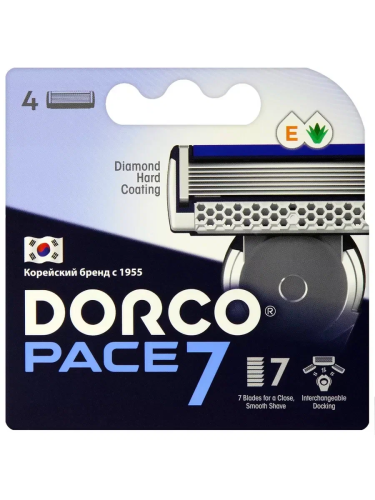 DORCO кассеты сменные 7 лезвий д/станка pace 7 4шт