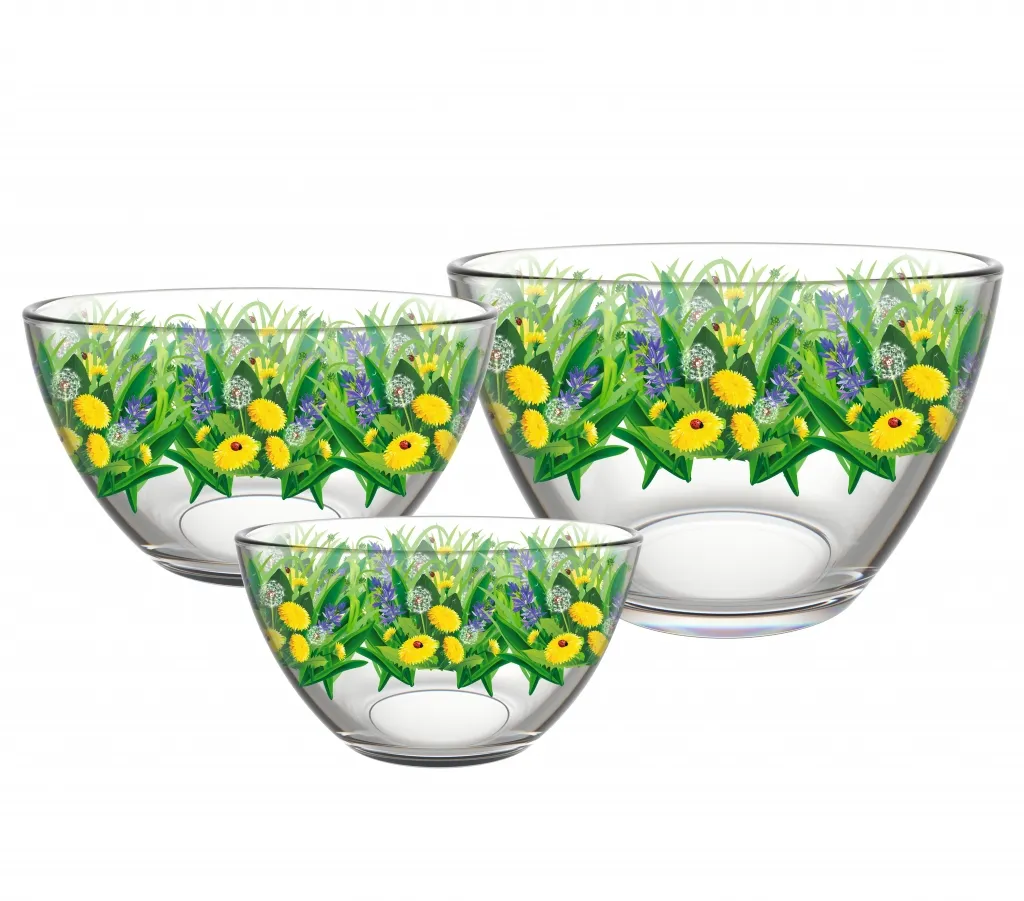 ДЕКОСТЕК набор салатников одуванчики 3шт 1223-Д