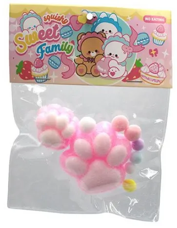 CENTRUM игрушка сквиш кошачья лапка 5,5*5см/3,5*3см 2шт 76970