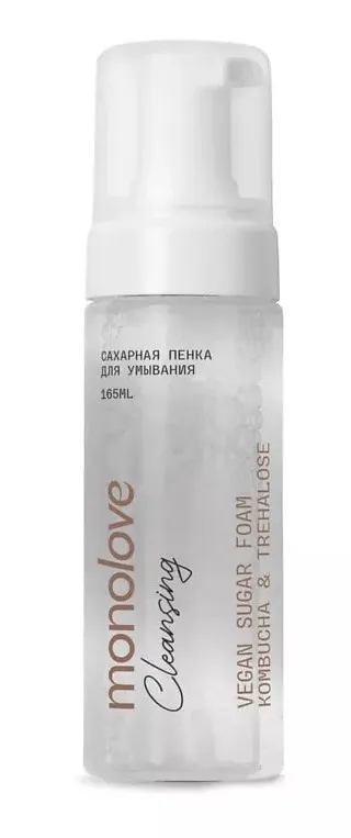 MONOLOVE пенка д/умывания сахарная vegan kombucha&trehalose 165мл