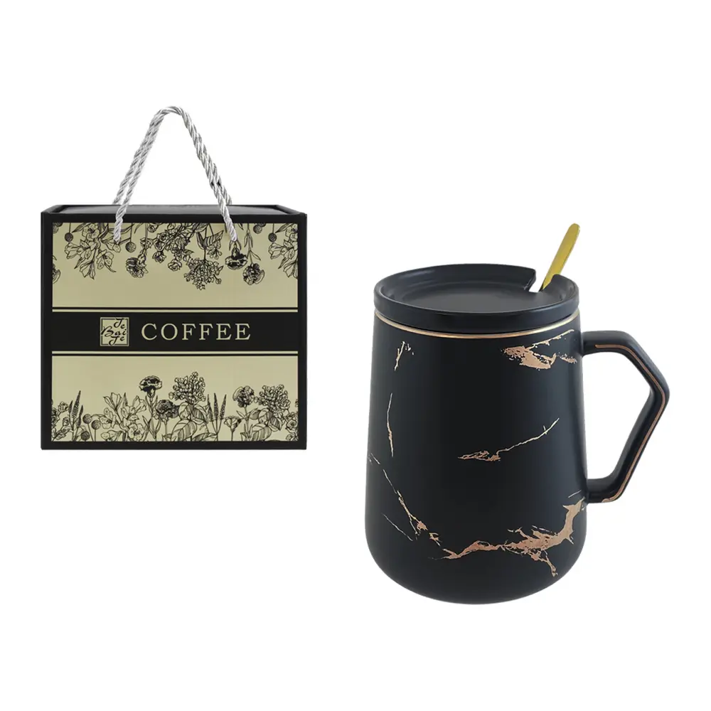 NATAM кружка 450мл original крышка ложка цв.черный CFSMBG-3