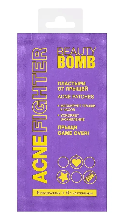 BEAUTY BOMB пластыри от прыщей acne fighter 12шт