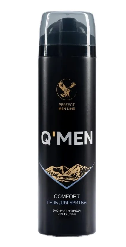 Q'MEN Comfort гель д/бритья экстракт чабреца и кора дуба 200мл