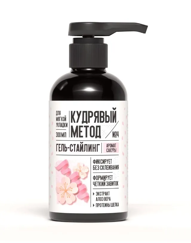 КУДРЯВЫЙ МЕТОД гель д/укладки кудрявых волос сакура 300мл