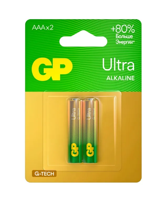 GP батарейки ultra plus 24AUP-2CR2 AAA LR03 2шт 1196_