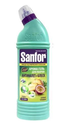 SANFOR Арома гель д/чистки сантехники сочные тропики 750г