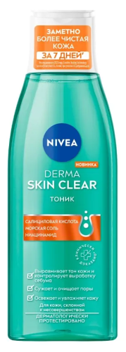 NIVEA тоник д/лица derma skin clear 200мл