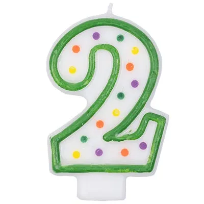 ВЕСЕЛАЯ ЗАТЕЯ свеча-цифра №2 7,6см 1502-0139