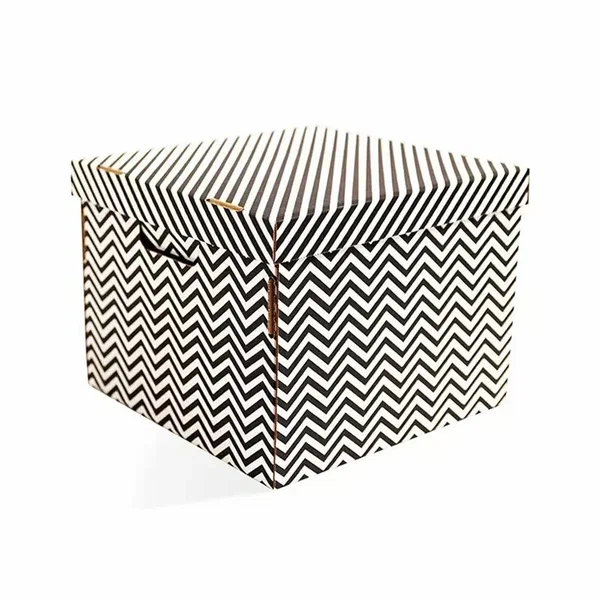 Коробка д/хранения игра линий цв.белый/бурый 32*32*25см Д20104.0005