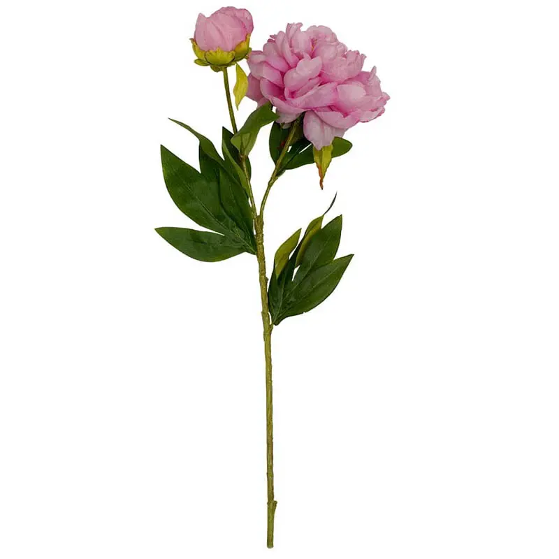 Цветок искусственный пион розовый 67см HFW-37