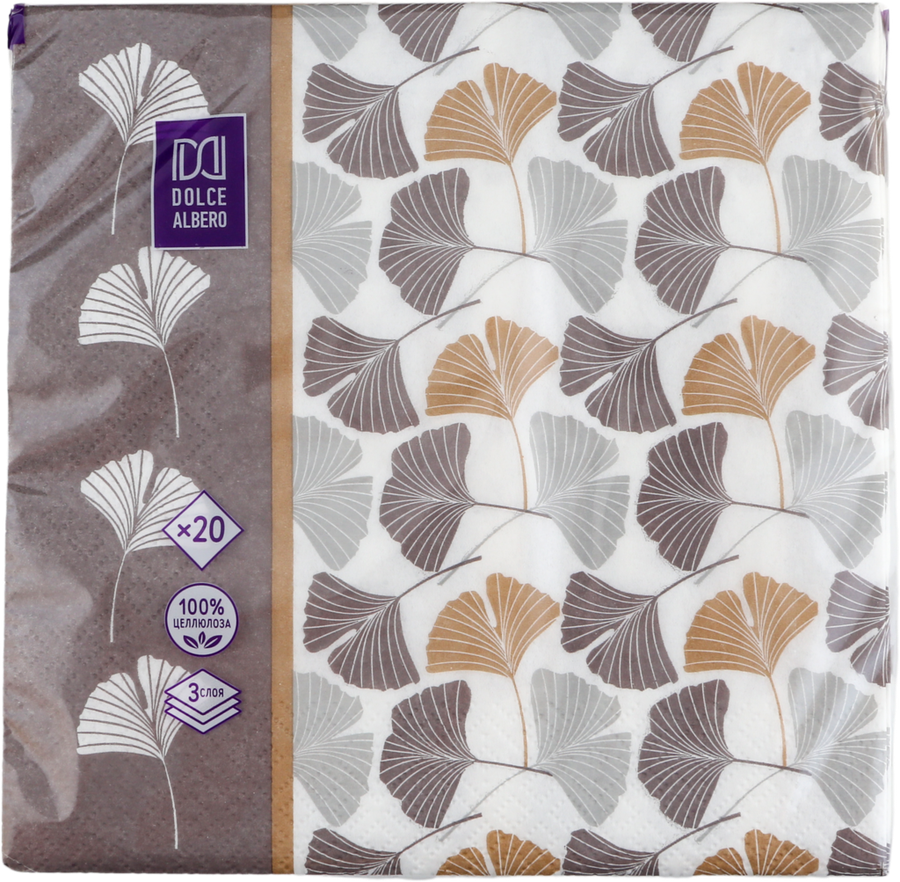 PERO Prestige салфетки столовые флора декор 3сл. 33*33см 20шт