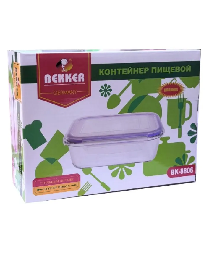 BEKKER контейнер пищевой стекло 1,02л BK-8806