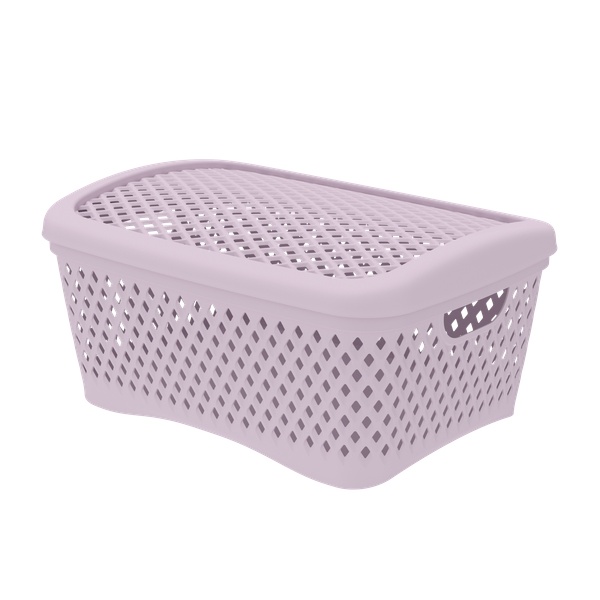 Корзинка ромбики цв.пепел розы M 29,5*22*14см АП458/50