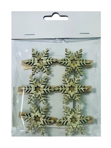 Прищепки декоративные сежинки 12*8см 6шт 6249801