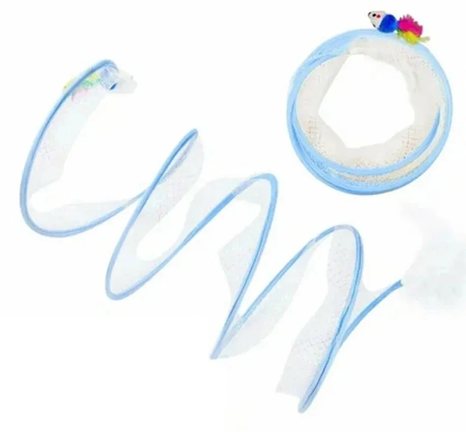 WOGY игрушка д/кошек тоннель-пружинка с мышкой и пером 52*22*22см 10123-1967