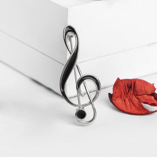 Брошь Скрипичный ключ цв.серебро нерж.сталь L 230682