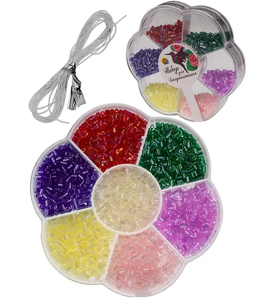 Набор д/бисероплетения 7 видов бисера цв.микс БИС-8384