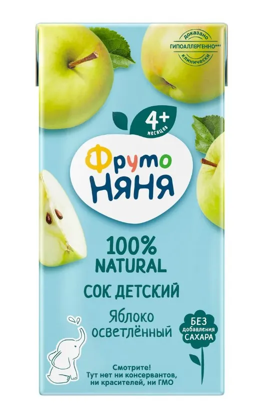 Дет пит Фрутоняня Сок яблоко осветленное 200мл т/п; 18
