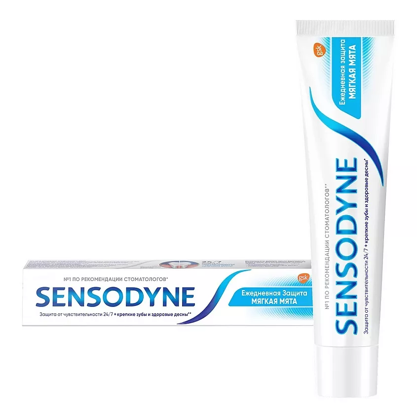 SENSODYNE паста зубная ежедневная защита мягкая мята 65г