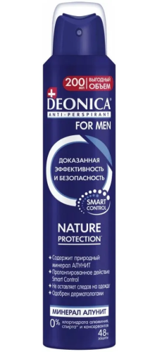 DEONICA FOR MEN антиперспирант nature protection 200мл спрей