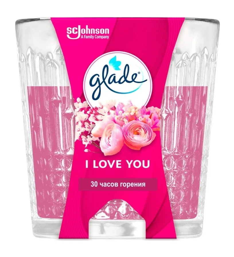 GLADE свеча аромат. в стакане I Love You 130г