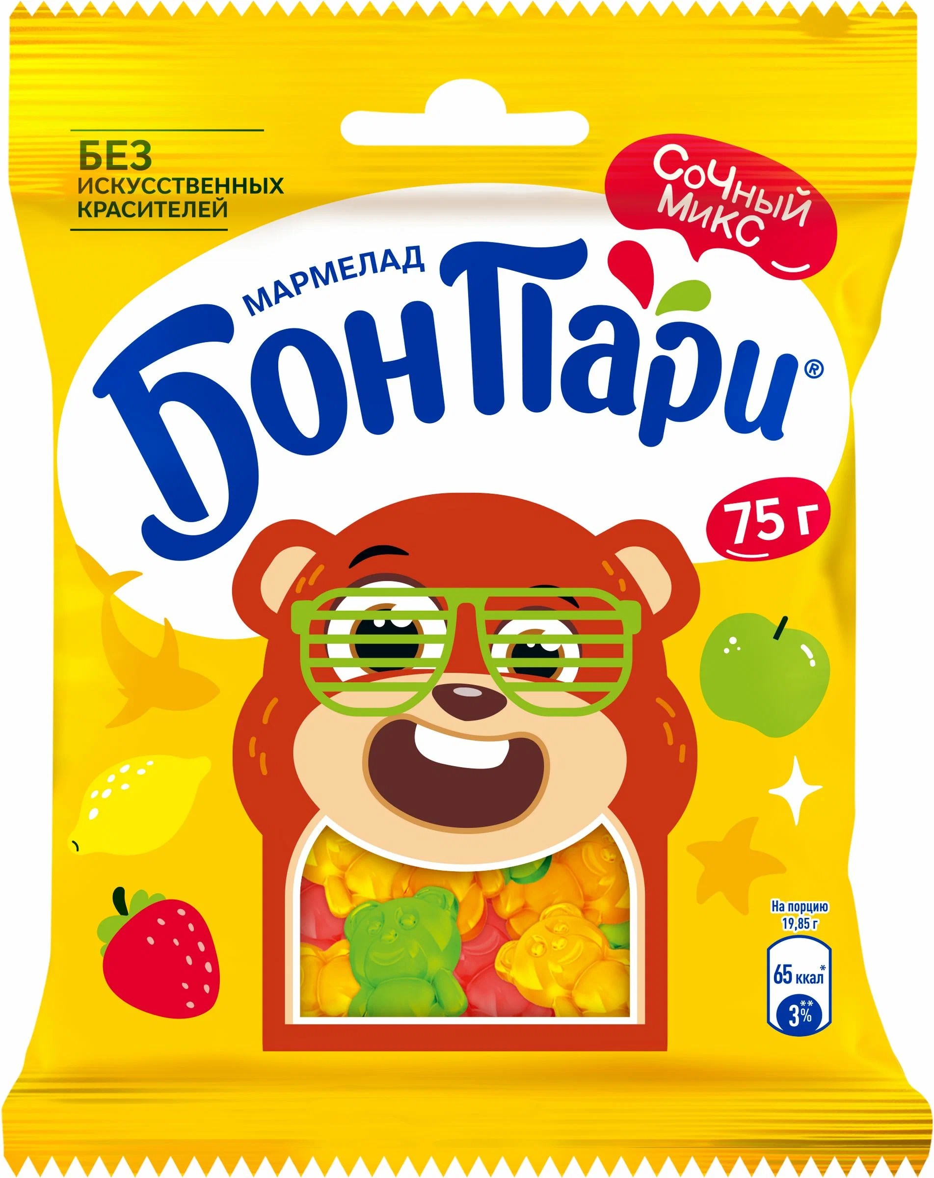Мармелад жевательный Бон Пари Забавный медвежонок 75г; 15