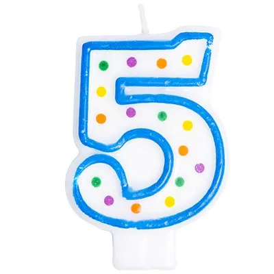 ВЕСЕЛАЯ ЗАТЕЯ свеча-цифра №5 7,6см 1502-0145