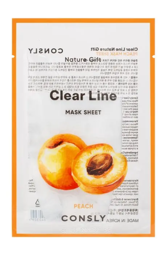 CONSLY Clear Line маска тканевая увлажняющая с экстрактом персика 25мл
