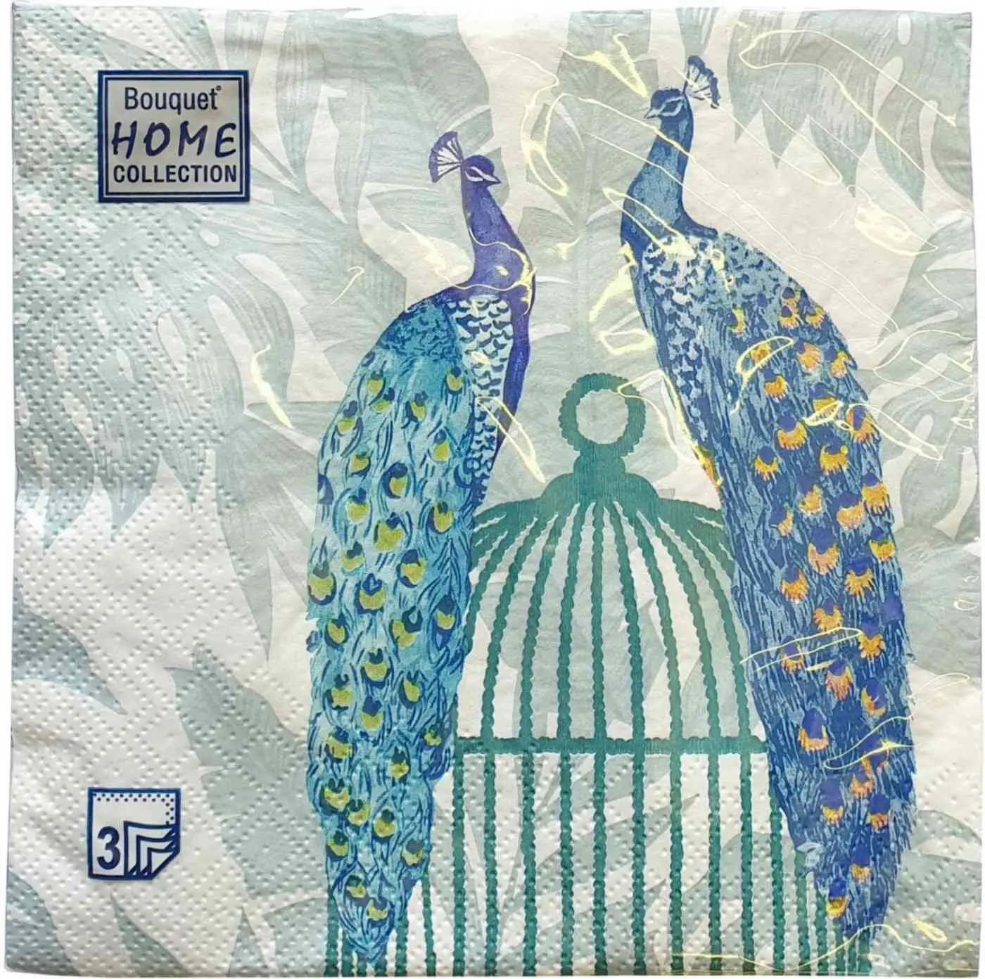 BOUQUET Home сollection салфетки столовые сказочные павлины 3сл. 33*33см 20л