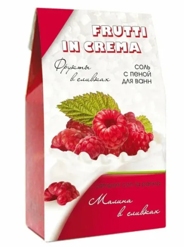 СЕВЕРНАЯ ЖЕМЧУЖИНА соль с пеной д/ванн frutti in crema малина в сливках 500г