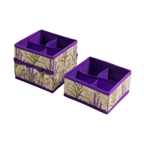Органайзер д/косметики лаванда набор 2шт. 15*15*12см