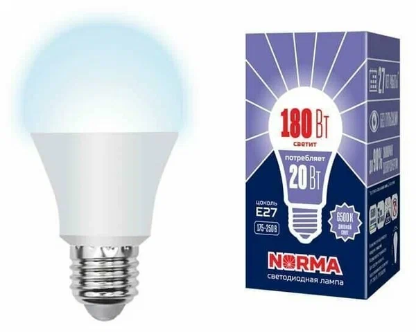 VOLPE лампа светодиодная norma LED-A65-20W/DW/E27/FR/NR