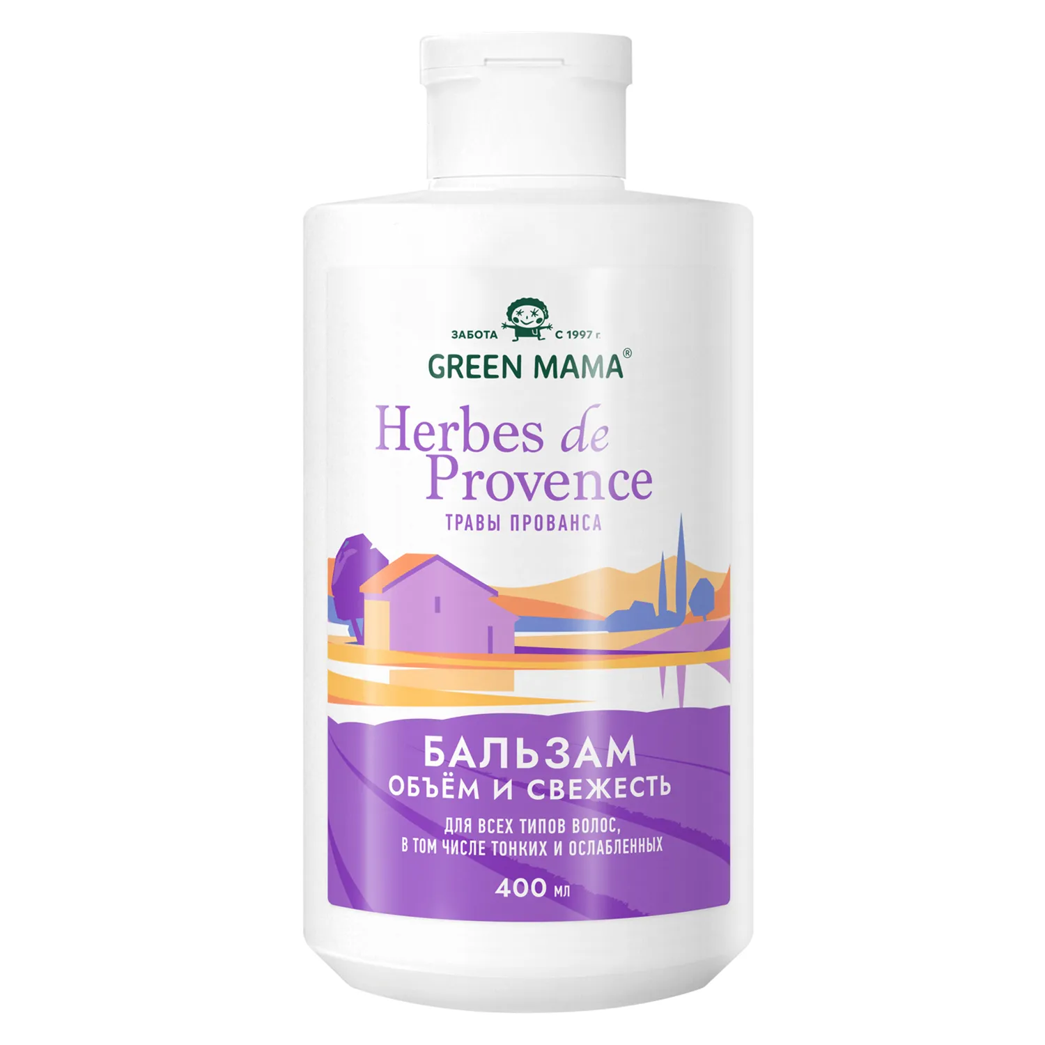 GREEN MAMA бальзам д/всех типов волос объем и свежесть herbes de provence 400мл