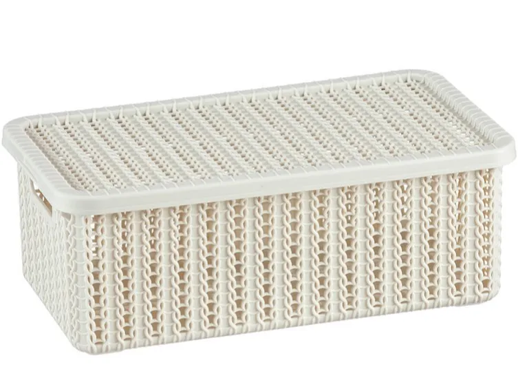 ВЯЗАНИЕ коробка 3л цв.белый ротанг М2369/12)