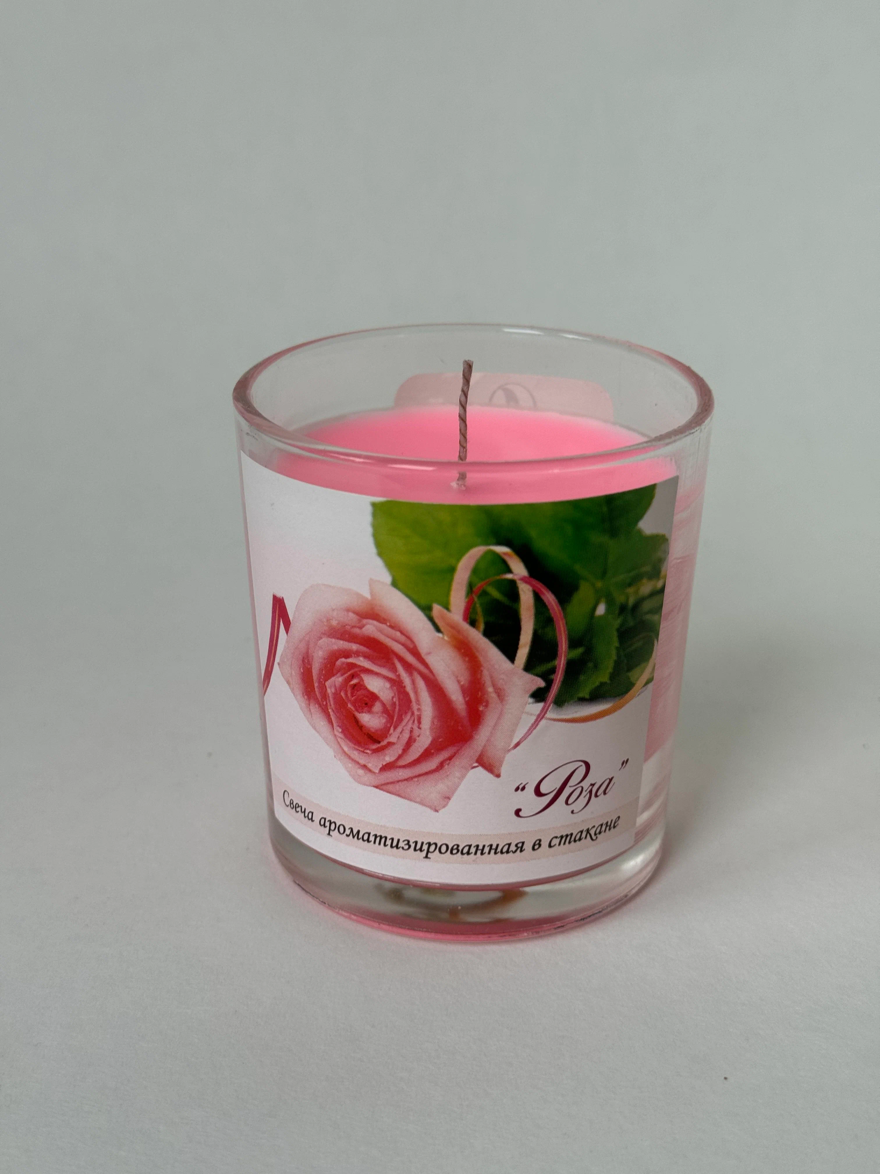 Свеча аромат. в стакане роза 321326