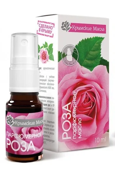КРЫМСКИЕ МАСЛА масло парфюмерное аромат роза 10мл спрей